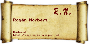 Rogán Norbert névjegykártya